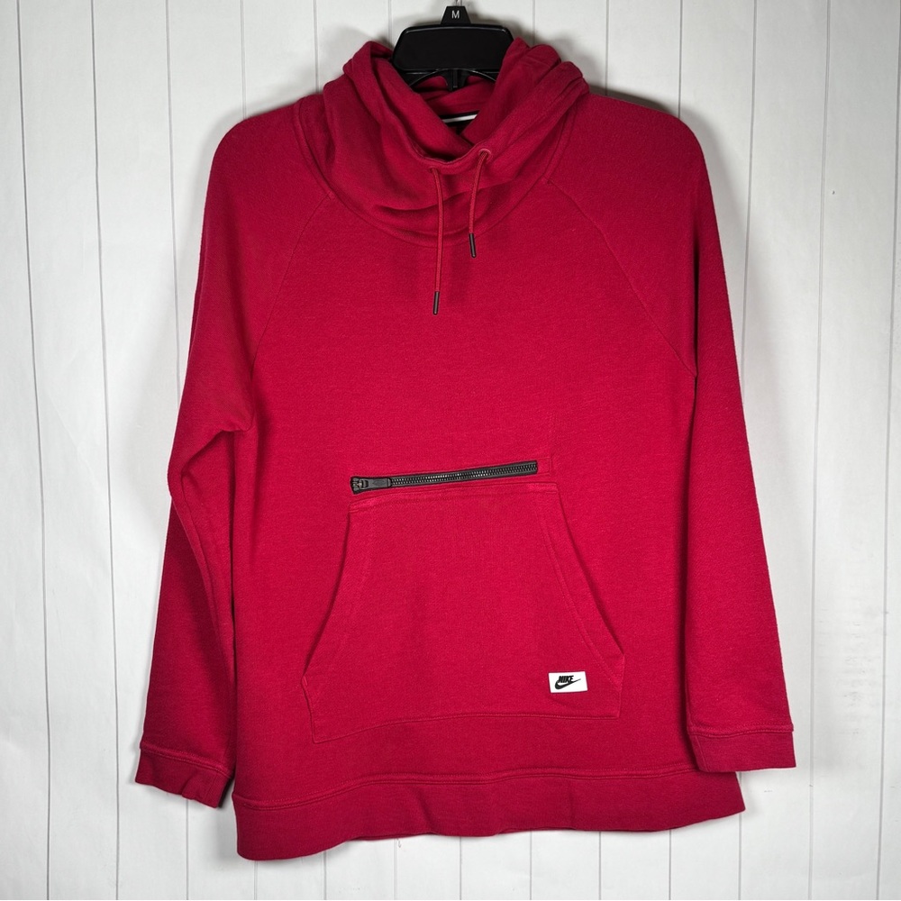 Nike Dri-Fit Funnel Cowl Neck Fuschia Pink Sweatshirt Sporty Running XS Oversize